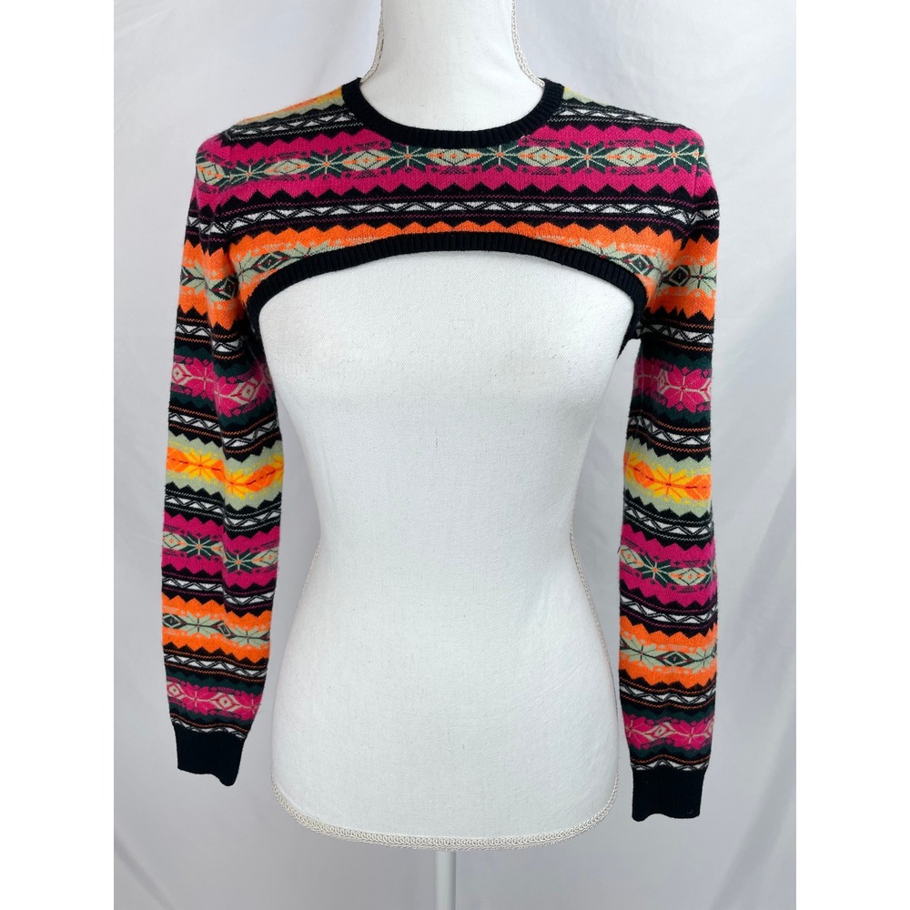Maeve Anthropology Women Small Cropped Sweater Shrug Red Orange